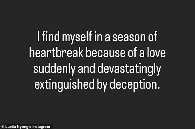 Обнажая свое сердце: в отдельном посте в Instagram в четверг звезда сериала «12 лет рабства» написала о расставании и рассказала, что переживает «сезон горя» из-за «обмана» со стороны неназванного близкого человека.