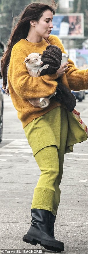 32-летняя дочь Брюса Уиллиса и Деми Мур держала на руках свою любимую собачку бабушку, пока носилась по городу.