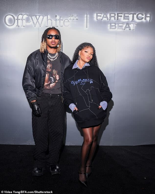 Стильная пара: Холли Бэйли, 23 года, посетила мероприятие Off-White & Farfetch Beat со своим парнем, 26-летним DDG, в четверг.