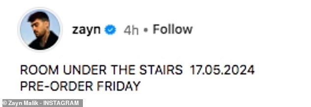 В марте он анонсировал свой новый альбом под названием Room Under The Stairs.