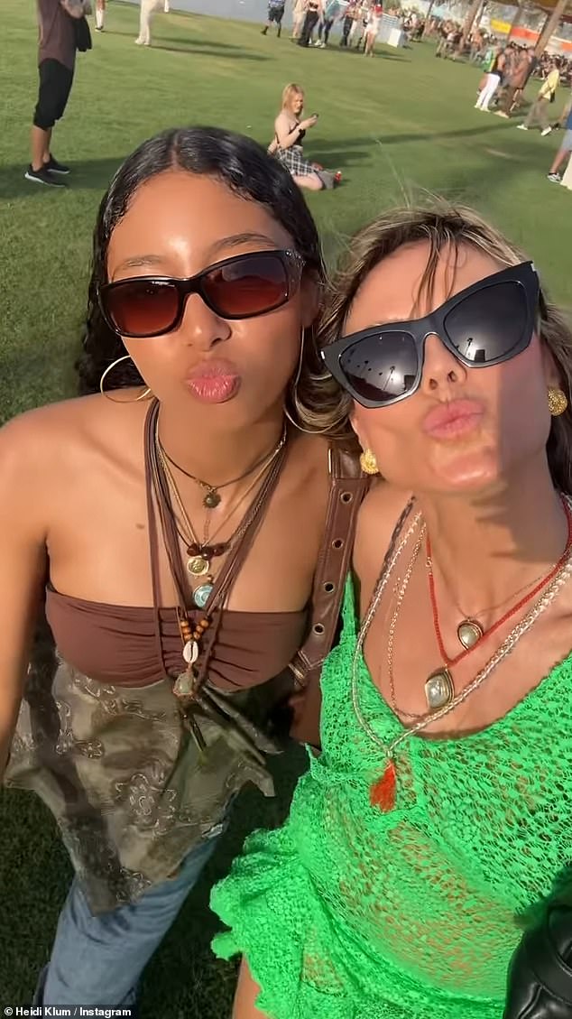 Хайди на фото с 14-летней дочерью Лу на фестивале Coachella.