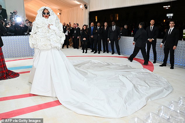 Певица была сфотографирована на прошлогоднем Met Gala в плавном ансамбле на тему «Сад времени».