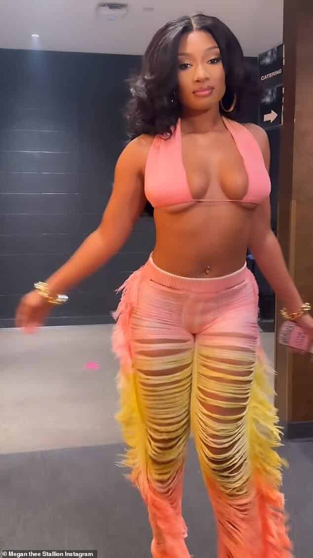 Меган Ти Жеребец устроила дерзкий образ перед началом своего тура Hot Girl Summer во вторник вечером в Миннеаполисе, штат Миннесота.