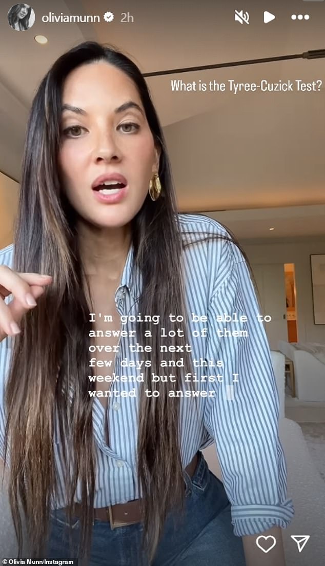 В последующем посте в своих Instagram Stories в четверг Манн сообщила, что в ряде ответов содержался вопрос о тесте Тайрера-Кузика.