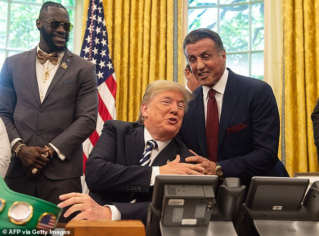 Сталлоне и Трамп на фото в 2018 году в Белом доме.